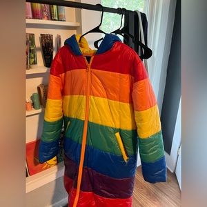 Fashion Nova Rainbow Pride Winter Coat